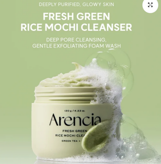 Arencia Fresh Green Rice Mochi Cleanser 120 g – Nettoyant Visage au Riz Vert