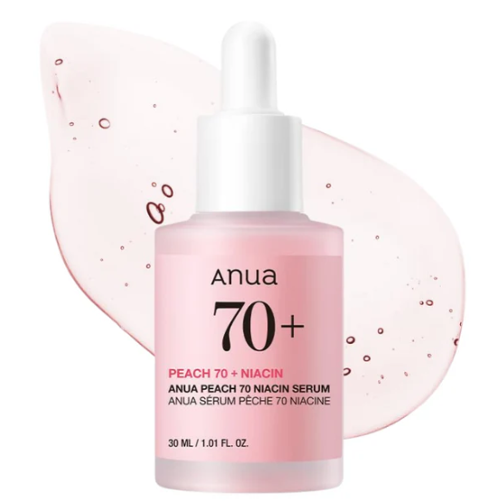 Anua Peach Niacin Serum 70% | Éclat Immédiat | Peau Lisse & Unifiée