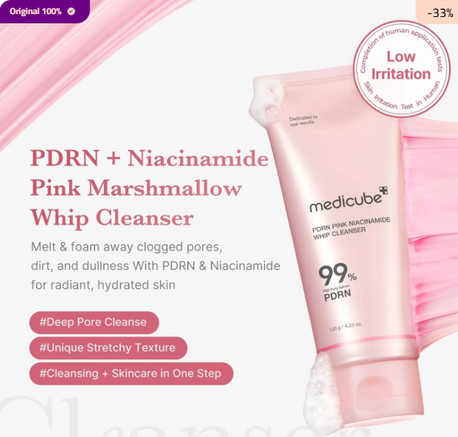 Medicube PDRN Pink Niacinamide Whip Cleanser