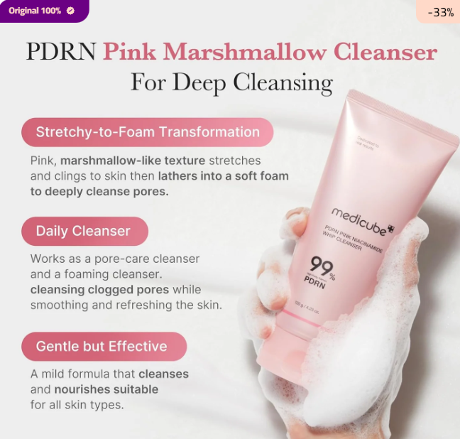 Medicube PDRN Pink Niacinamide Whip Cleanser