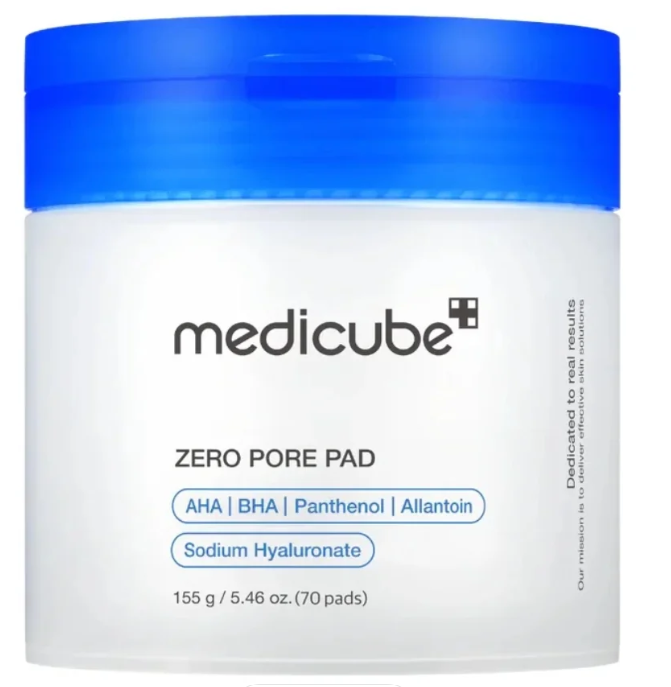 Medicube Zero Pore Pad – Tampons Exfoliants AHA/BHA pour Pores & Grain de Peau – 70 Pads