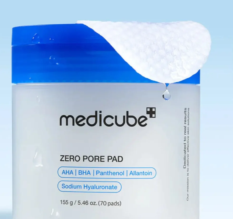 Medicube Zero Pore Pad – Tampons Exfoliants AHA/BHA pour Pores & Grain de Peau – 70 Pads