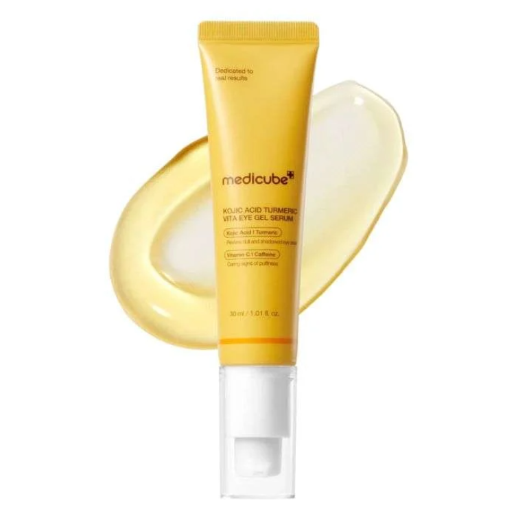 Medicube Kojic Acid Turmeric Vita Eye Gel Serum – Sérum Gel Contour des Yeux Éclat & Anti-Cernes – 30 ml