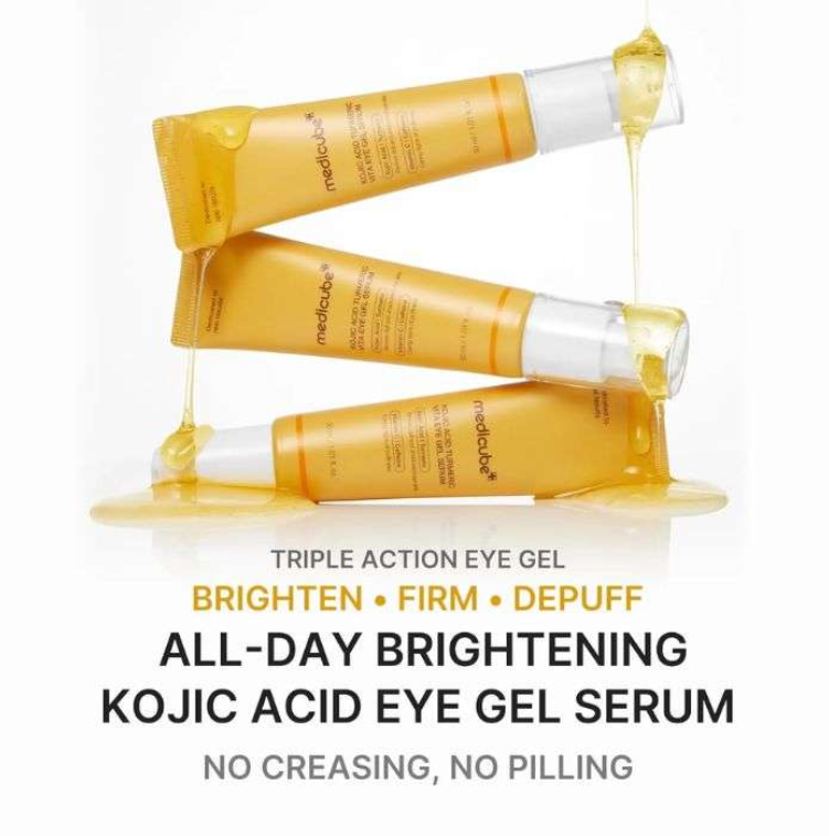 Medicube Kojic Acid Turmeric Vita Eye Gel Serum – Sérum Gel Contour des Yeux Éclat & Anti-Cernes – 30 ml