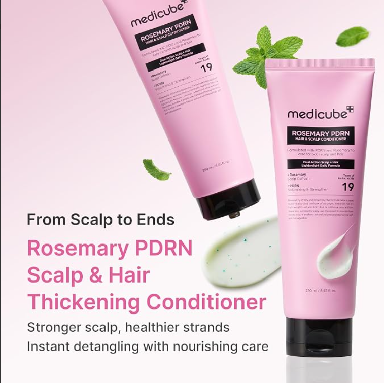 Medicube Rosemary PDRN Hair & Scalp Conditioner – Après-Shampooing Fortifiant & Volumisant 250 ml