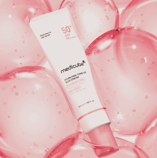MEDICUBE PDRN Pink Tone Up Sun Cream SPF50+ PA++++ – Crème Solaire Rose Éclat 50 ml