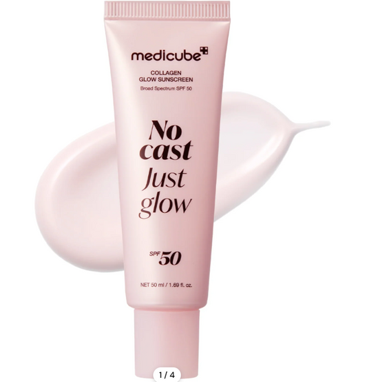 MEDICUBE No Cast Just Glow Collagen Sunscreen SPF50 – Écran Solaire Collagène 50 ml