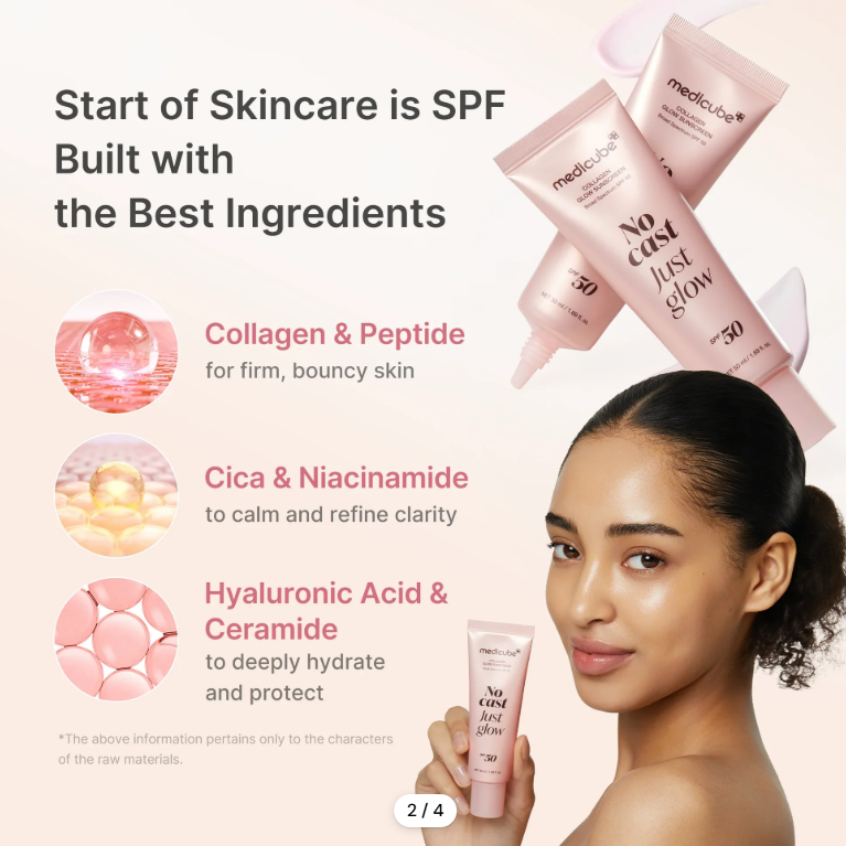 MEDICUBE No Cast Just Glow Collagen Sunscreen SPF50 – Écran Solaire Collagène 50 ml