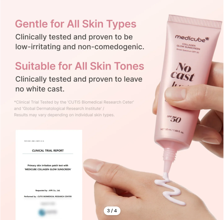 MEDICUBE No Cast Just Glow Collagen Sunscreen SPF50 – Écran Solaire Collagène 50 ml