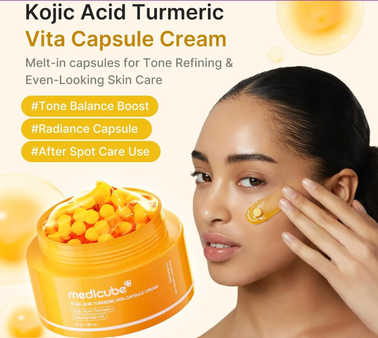 Crème Capsule Kojic Acid & Curcuma – Éclat Anti-Taches Vita C Medicube